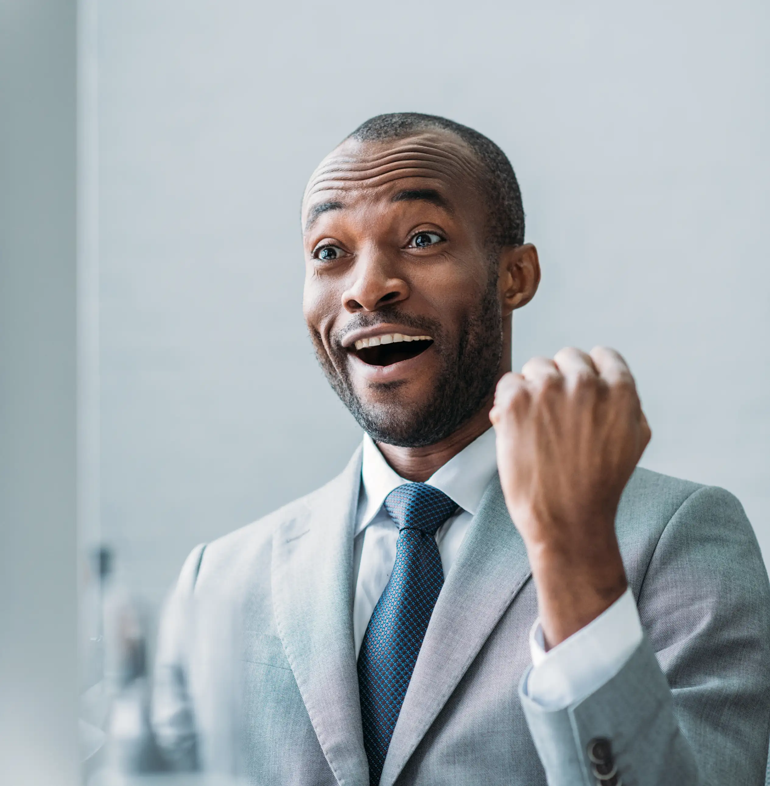 Man smiling for success Man smiling for success